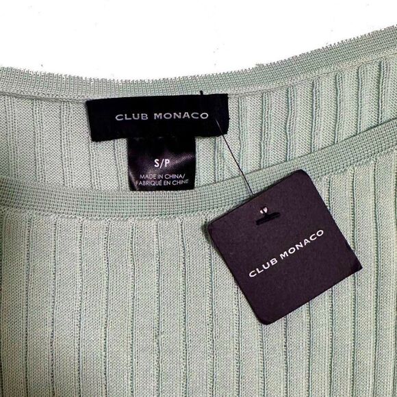 NWT Club Monaco Sea Green/Pale Blue Ribbed Tank S/P - Picture 2 of 3